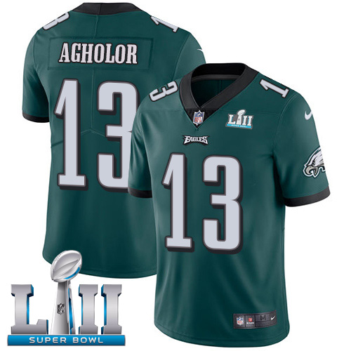 Nike Eagles #13 Nelson Agholor Midnight Green Team Color Super Bowl LII Men's Stitched NFL Vapor Untouchable Limited Jersey - Click Image to Close